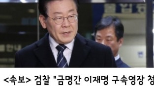 <속보>   검찰 "금명간 이재명 구속영장 청구 여부 결정"