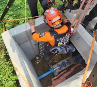 창원소방본부, 맨홀 안전사고 대비 훈련 진행