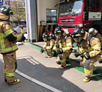 신임 소방공무원 역량 강화를 위한 화재진압 4인조법 훈련 실시